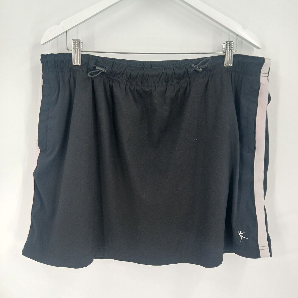 Danskin Womens Black Athletic Workout skirt Elastic Waist Casual size XL